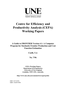 Centre for Efficiency and Productivity Analysis (CEPA) Working Papers