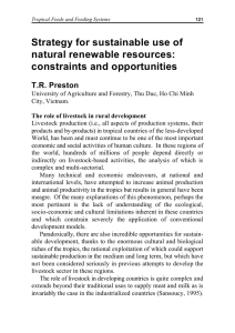 Strategy for sustainable use of natural renewable resources: constraints and opportunities T.R. Preston