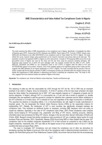 SME Characteristics and Value Added Tax Compliance Costs In Nigeria