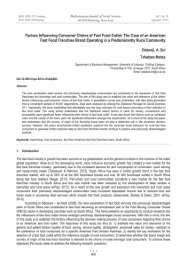 Factors Influencing Consumer Choice of Fast Food Outlet: The Case... Fast Food Franchise Brand Operating in a Predominantly Rural Community