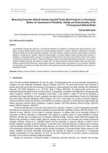 Measuring Consumer Attitude towards Imported Poultry Meat Products in a... Market: An Assessment of Reliability, Validity and Dimensionality of the