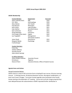 ASCRC Annual Report 2009-2010 ASCRC Membership  Faculty Member