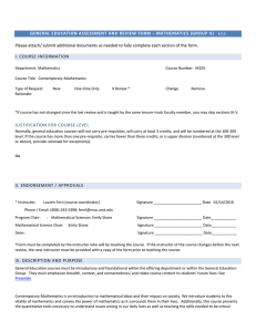 GENERAL EDUCATION ASSESSMENT AND REVIEW FORM – MATHEMATICS (GROUP II)