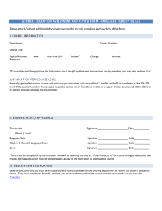 GENERAL EDUCATION ASSESSMENT AND REVIEW FORM –LANGUAGE  (GROUP III)