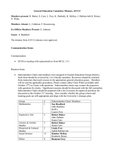 General Education Committee Minutes, 10/3/12 Members present: Members Absent:
