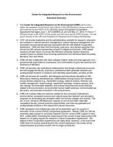 Center for Integrated Research on the Environment Executive Summary