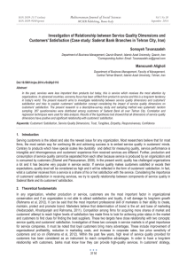 Investigation of Relationship between Service Quality Dimensions and