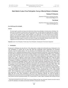 Static Model of Labour Force Participation: Survey of Married Women... Mediterranean Journal of Social Sciences Tafadzwa R Chikwanha MCSER Publishing, Rome-Italy