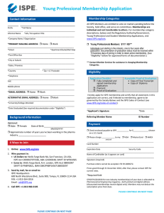 Young Professional Membership Application