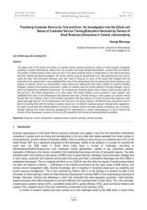 Practising Customer Service by Trial and Error: An Investigation into... Nature of Customer Service Training/Education Received by Owners of