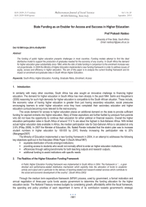 State Funding as an Enabler for Access and Success in... Mediterranean Journal of Social Sciences Prof Prakash Naidoo MCSER Publishing, Rome-Italy