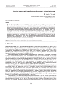 Educating Learners with Down Syndrome Successfully: A Narrative Journey