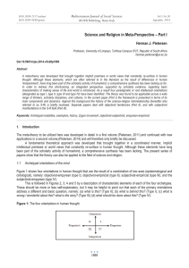 Science and Religion in Meta-Perspective – Part I Herman J. Pietersen