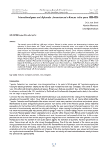 International press and diplomatic circumstances in Kosovo in the years... Mediterranean Journal of Social Sciences MCSER Publishing, Rome-Italy