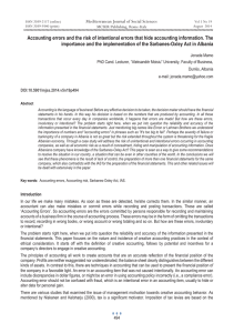 Accounting errors and the risk of intentional errors that hide... importance and the implementation of the Sarbanes-Oxley Act in Albania