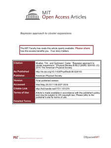 Bayesian approach to cluster expansions Please share