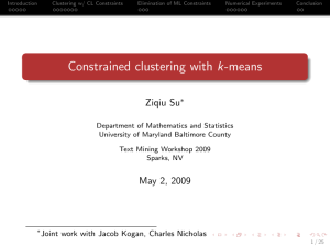 Constrained clustering with k-means Ziqiu Su