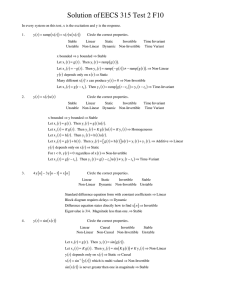 Solution of EECS 315 Test 2 F10 ( )