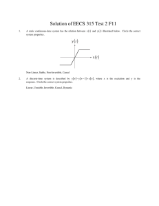 Solution of EECS 315 Test 2 F11 ( ) t