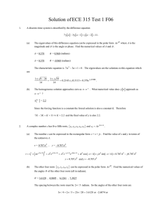 Solution of ECE 315 Test 1 F06 [ ] [