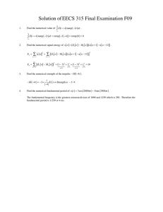 Solution of EECS 315 Final Examination F09 ∫ (