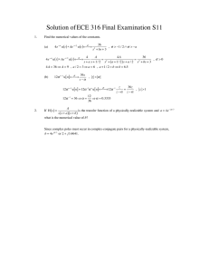 Solution of ECE 316 Final Examination S11 ( ) (