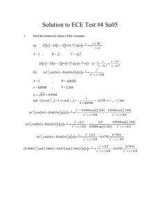 Solution to ECE Test #4 Su05 ( )