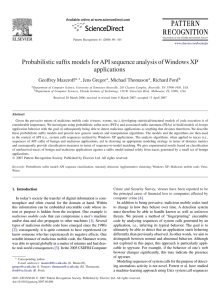 Probabilistic sufﬁx models for API sequence analysis of Windows XP applications