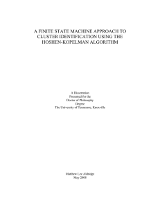 A FINITE STATE MACHINE APPROACH TO CLUSTER IDENTIFICATION USING THE HOSHEN-KOPELMAN ALGORITHM