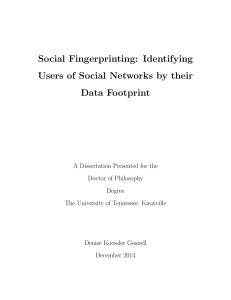Social Fingerprinting: Identifying Users of Social Networks by their Data Footprint