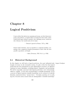 Chapter 8 Logical Positivism