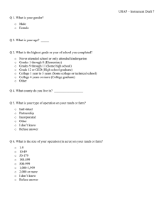 URAP – Instrument Draft 7 Q 1. What is your gender? Male o