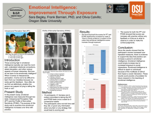 Emotional Intelligence: Improvement Through Exposure Oregon State University