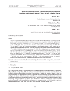 Impact of Outdoor Educational Activities on Pupils’ Environmental