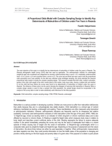 A Proportional Odds Model with Complex Sampling Design to Identify... Determinants of Malnutrition of Children under Five Years in Rwanda