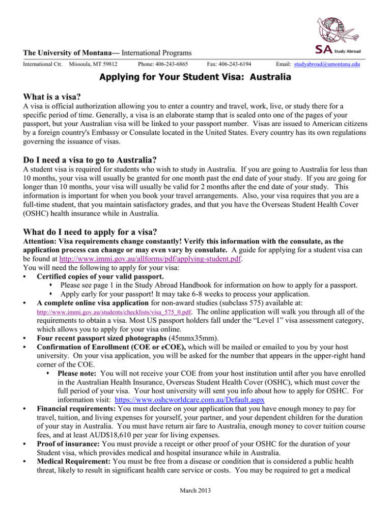 Applying For Your Student Visa Australia What Is A Visa 