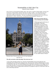 Sustainability in Salt Lake City Edited by Emily Pritchard