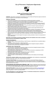 City of Wauwatosa Employment Opportunity  Health and Productivity Coordinator
