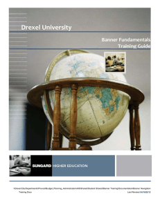 Drexel University  Banner Fundamentals Training Guide