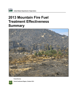 2013 Mountain Fire Fuel Treatment Effectiveness Summary