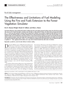 The Effectiveness and Limitations of Fuel Modeling Vegetation Simulator