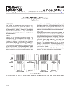 AN-661 APPLICATION NOTE ADuC814 to ADM1032 via I C