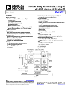 ADuCM322 Precision Analog Microcontroller, Analog I/O with MDIO Interface, ARM Cortex-M3 Data Sheet