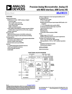 ADuCM322i Precision Analog Microcontroller, Analog I/O with MDIO Interface, ARM Cortex-M3 Data Sheet