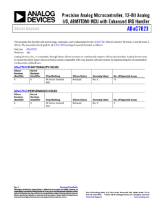 ADuC7023  Precision Analog Microcontroller, 12-Bit Analog
