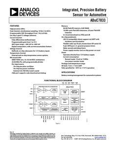 Integrated, Precision Battery Sensor for Automotive ADuC7033