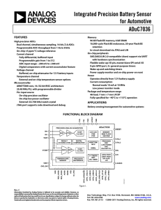 Integrated Precision Battery Sensor for Automotive ADuC7036