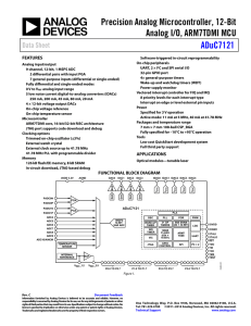 Precision Analog Microcontroller, 12-Bit Analog I/O, ARM7TDMI MCU ADuC7121 Data Sheet