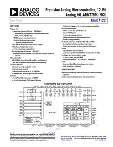 Precision Analog Microcontroller, 12-Bit Analog I/O, ARM7TDMI MCU ADuC7122 Data Sheet
