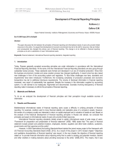 Development of Financial Reporting Principles Mediterranean Journal of Social Sciences Kulikova L.I.